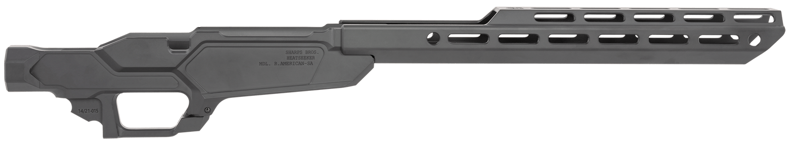 Sharps Bros SBC02 Heatseeker Rifle Chassis Stock Fits Ruger American Rifle, 6061-T6 Aluminum w/Cerakote Finish, 14" M-LOK Handguard, Compatible w/AICS Short Action Magazines