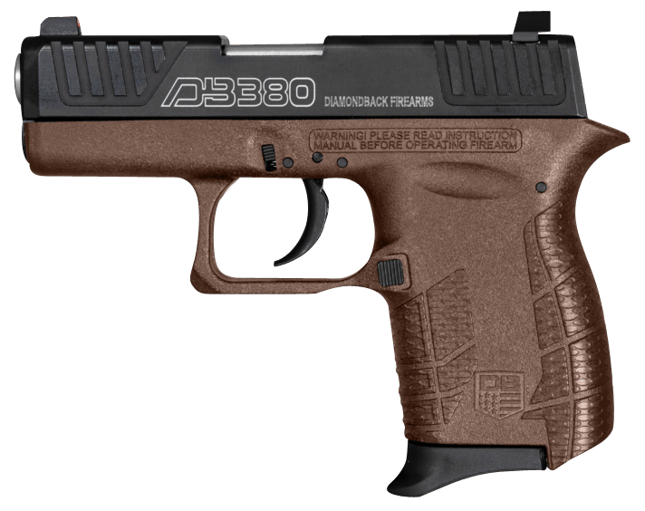 Diamondback DB0100E072 DB380 Gen4 Micro-Compact Frame 380 ACP 6+1, 2.80" Stainless Steel Barrel, Black Nitride Serrated Stainless Steel Slide, Midnight Bronze Polymer Frame w/Beavertail & Grip