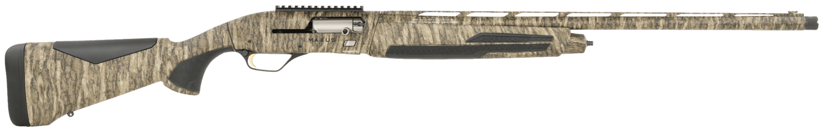 Browning 011748205 Maxus II All-Purpose Hunter 12 Gauge 3.5" 4+1 (2.75") 26" Barrel, Mossy Oak Bottomland, Synthetic Stock with SoftFlex Cheek Pad, HiViz Magnetic Combo Sight, 4 Chokes Included