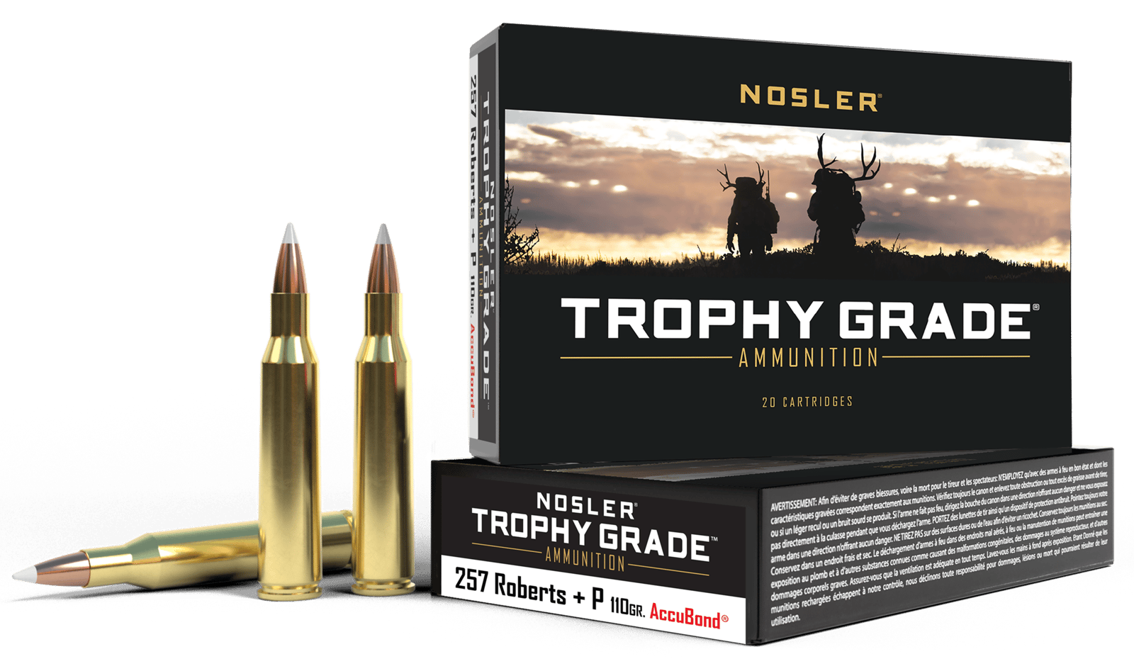 Nosler 60010 Trophy Grade  257Roberts 110gr Nosler AccuBond 20 Per Box/10 Case