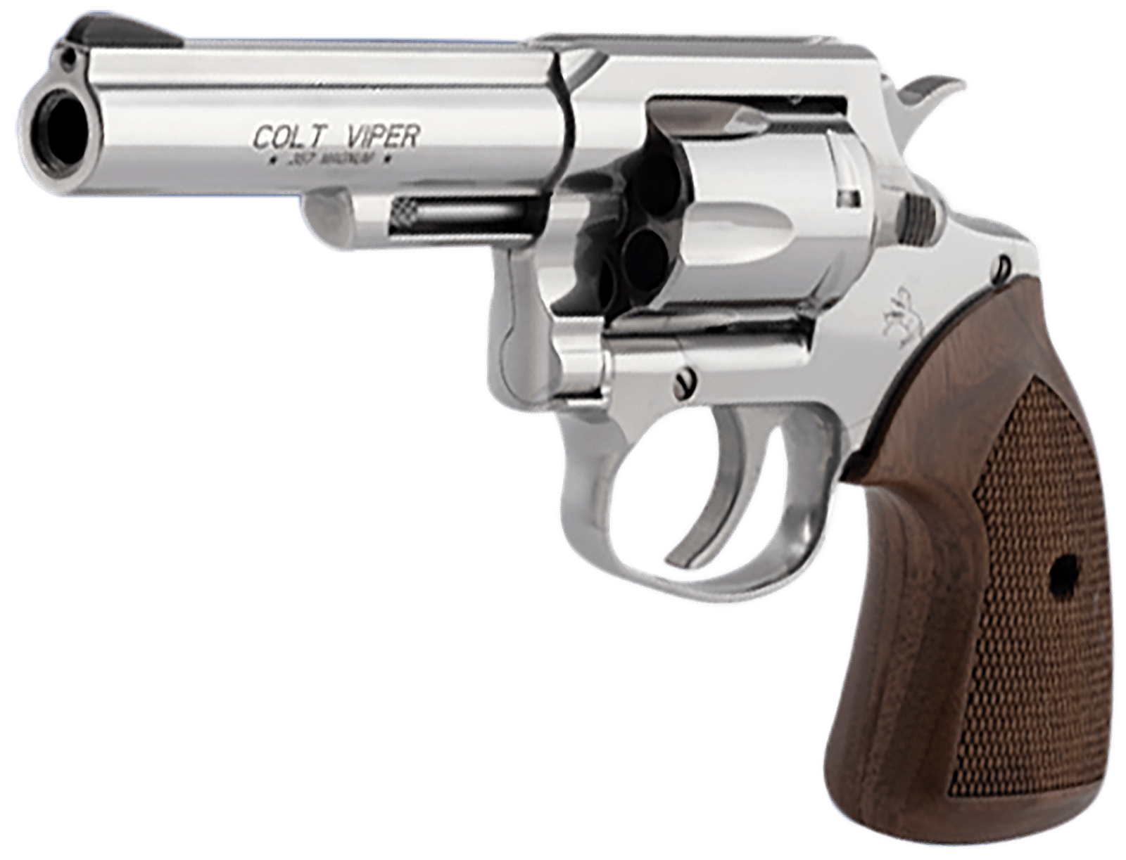 Colt Mfg VIPERSP4WRR Viper  357 Mag/38 Special 6rd 4.25" 1/2 Lug Stainless Steel Barrel, Stainless Steel Cylinder & Frame, American Walnut Grip, Exposed Hammer