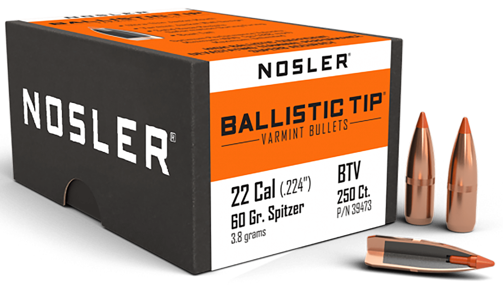 Nosler 39473 Ballistic Tip  22Cal 60gr Ballistic Tip Varmint 250/Box