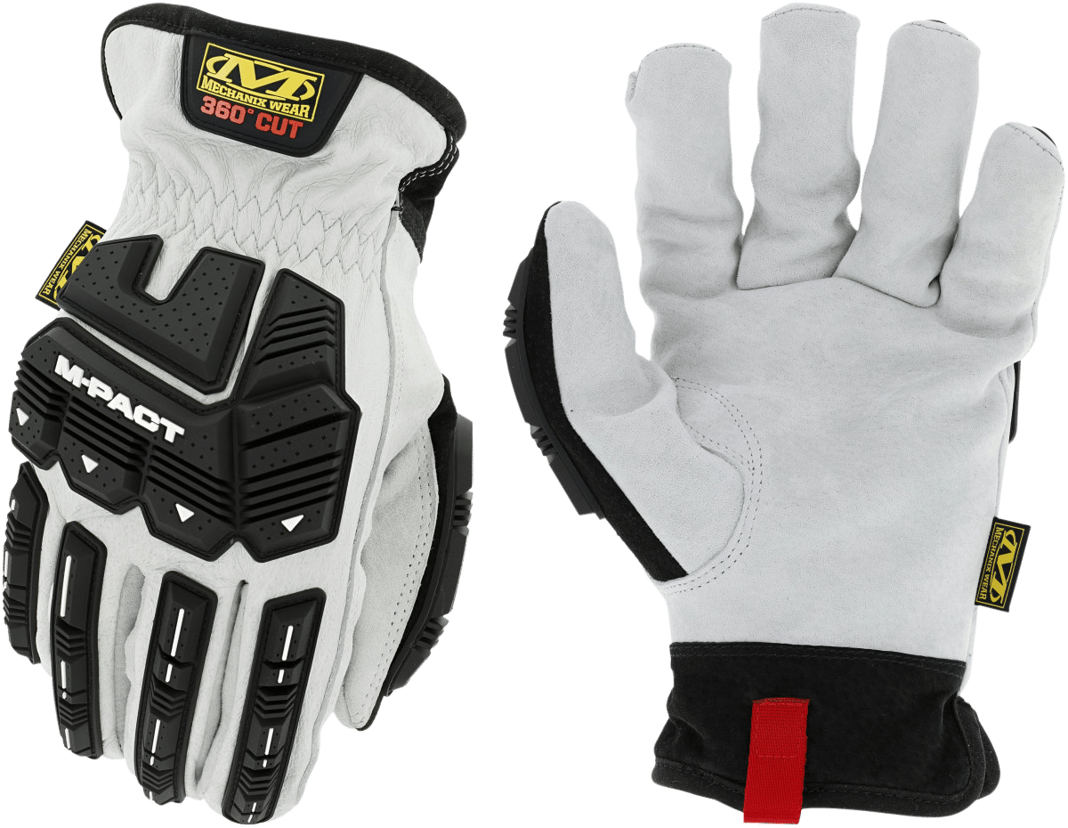 Mechanix Wear LDMPHDX000 M-Pact HD Driver F8-360 White DuraHide Leather Small Elastic