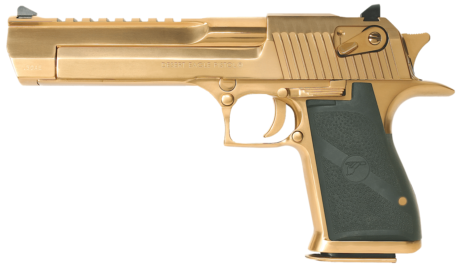 Magnum Research DE44TG Desert Eagle Mark XIX 44 Rem Mag 6" 8+1 Titanium Gold Carbon Steel Frame & Slide Black Rubber Grip