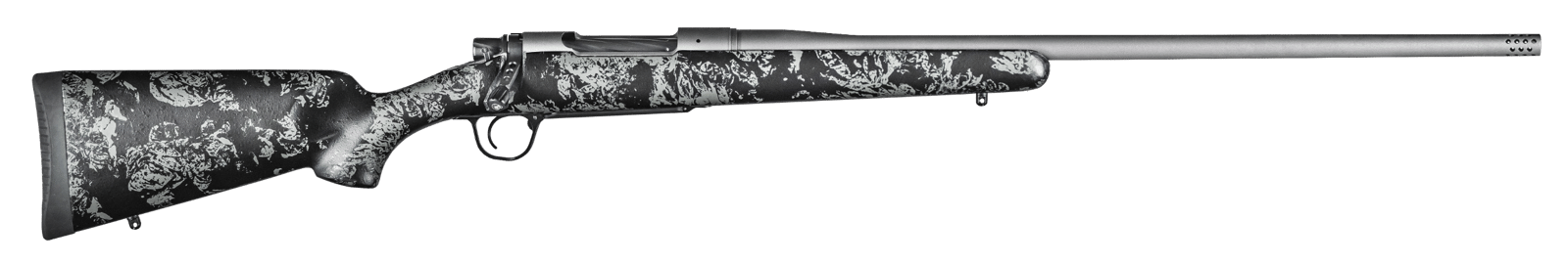 Christensen Arms 8010108600 Mesa FFT 300 PRC 3+1 22" Threaded Barrel, Tungsten Gray Cerakote, Black with Gray Webbing Stock