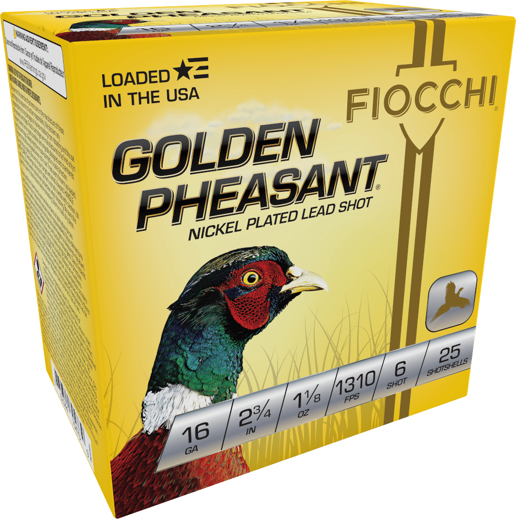 Fiocchi 16GP6 Golden Pheasant Extrema 16Gauge 2.75" 1 1/8oz 6Shot 25 Per Box/10 Case