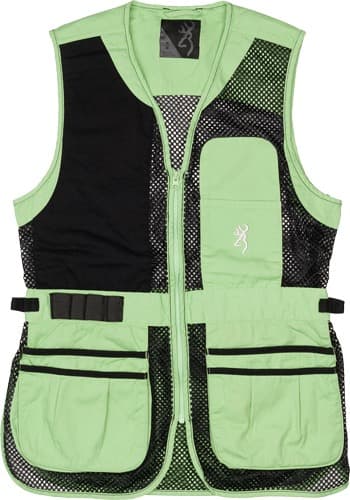 BROWNING MESH SHOOTING VEST R- HAND WOMEN'S XL BLACK/NEOMINT