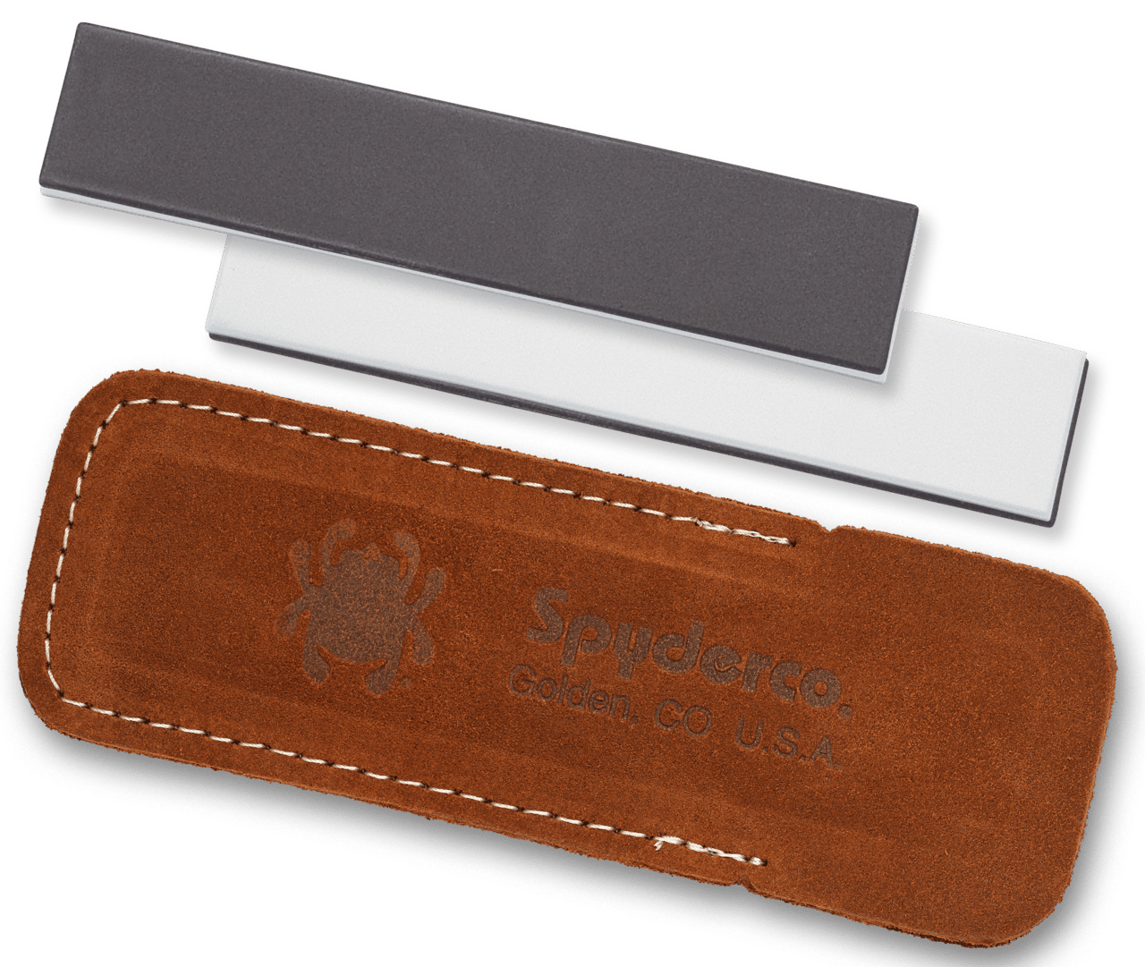Spyderco 303MF Double Stuff Sharpening Stone Ceramic Stone Sharpener Medium/Fine Black/White