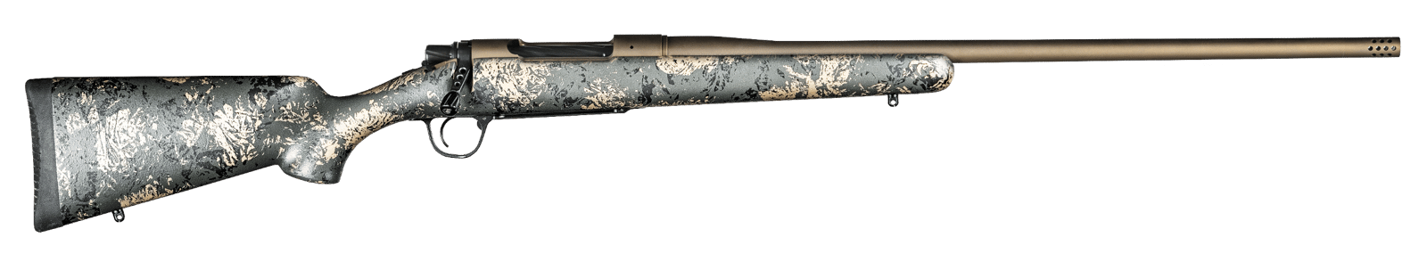 Christensen Arms 8010107900 Mesa FFT 7mm Rem Mag 3+1 22" Threaded Barrel, Burnt Bronze Cerakote, Green with Black/Tan Webbing Stock