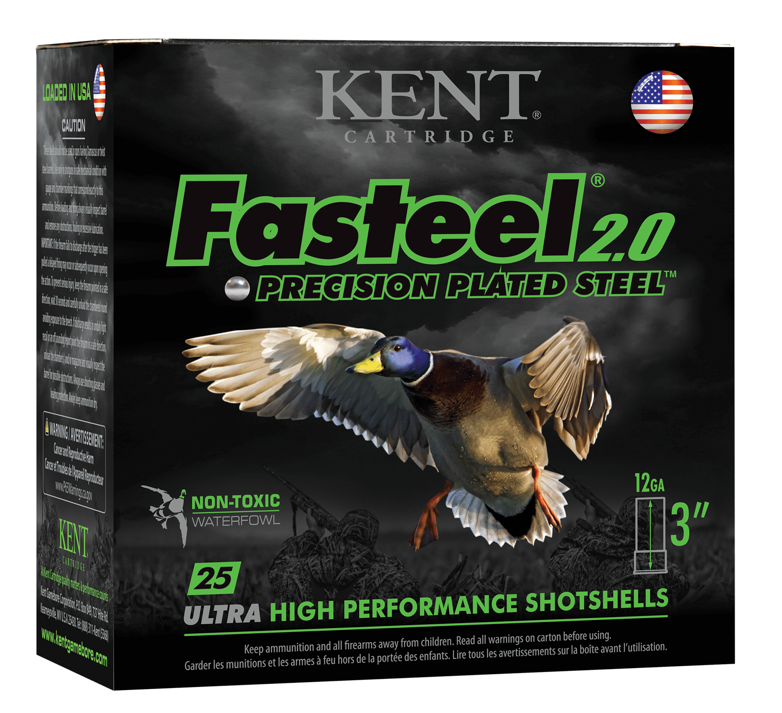 Kent Cartridge K123FS324 Fasteel 2.0  12 Gauge 3" 1 1/8 oz 4 Shot 25 Per Box/ 10 Case