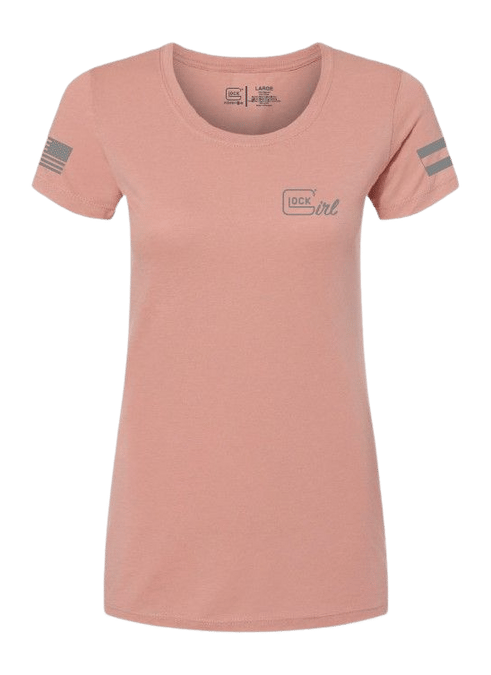 GLK AP96364 GLOCK GIRL FLAG TEE L   PINK