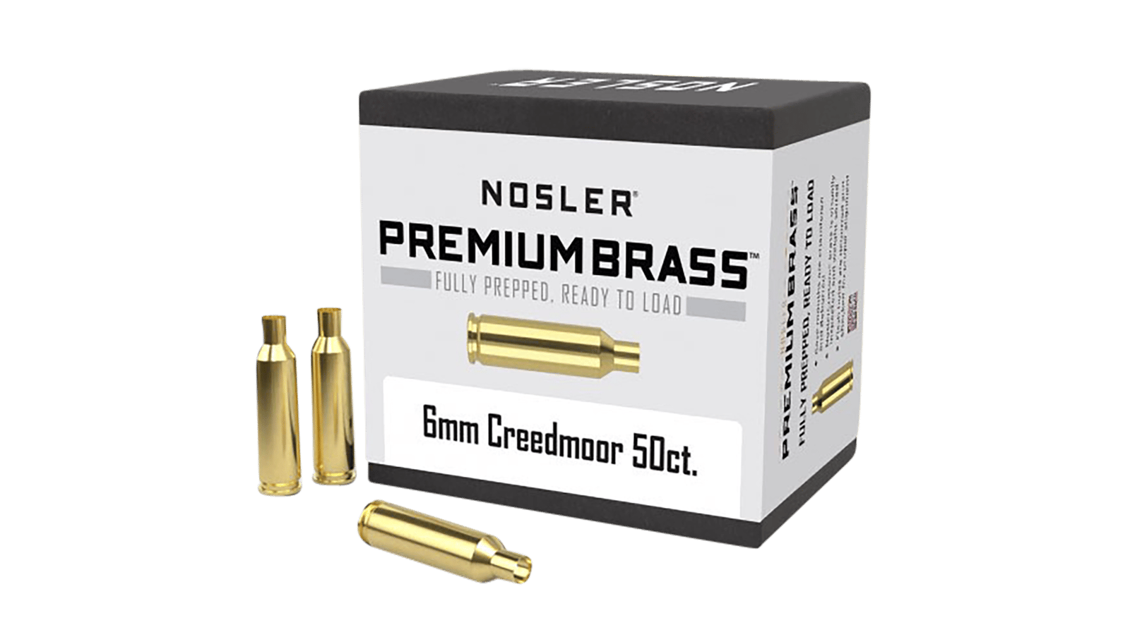 Nosler 10229 Premium Brass Unprimed Cases 6mmCreedmoor Rifle Brass 50/Box