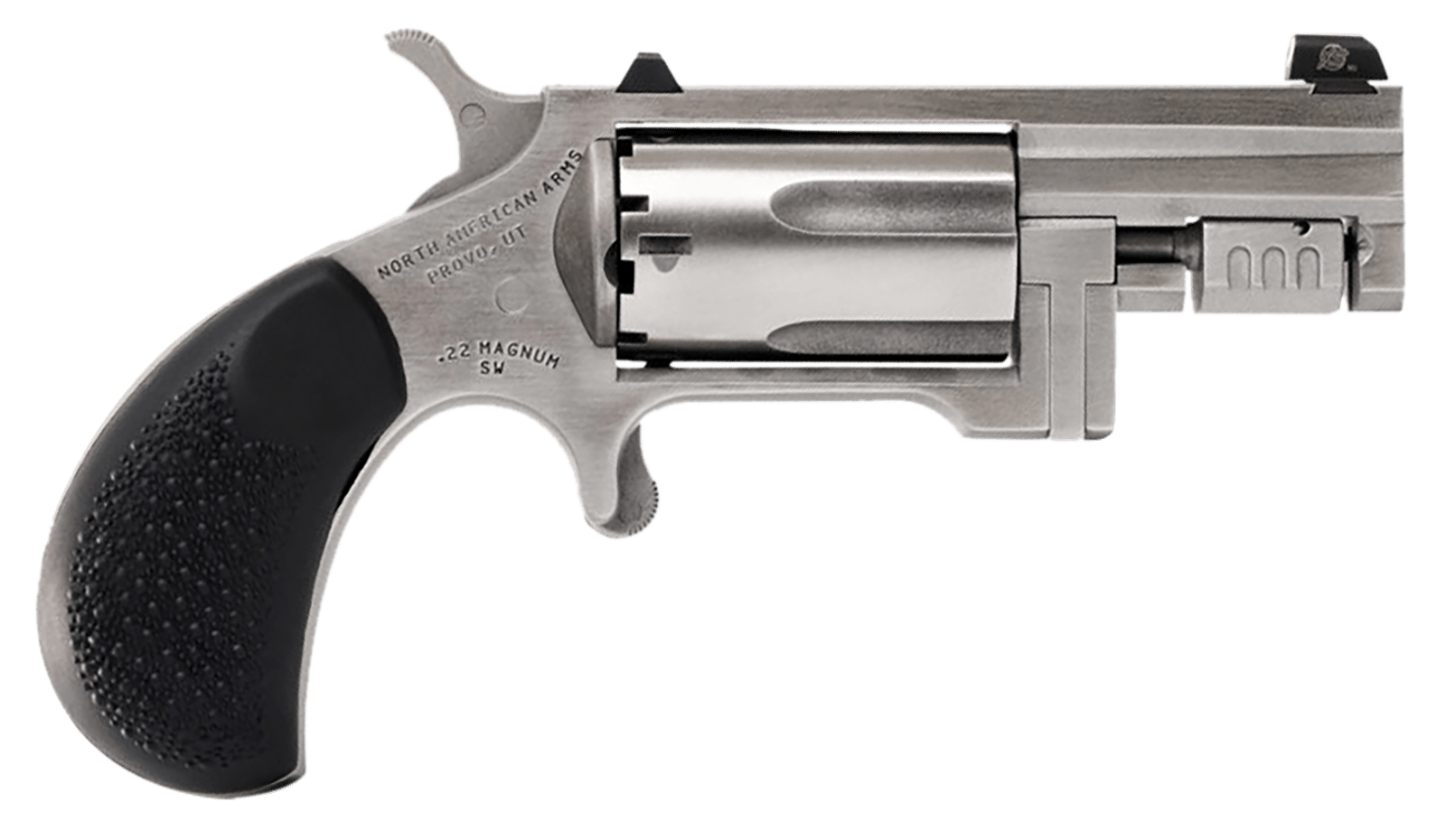 North American Arms SNTC Sentinel Conversion 22 WMR/22 LR 5 Shot 1.42" Matte Stainless Steel Barrel, Stainless Cylinder, Matte Stainless Steel Frame ,Slip-on Rubber Pebble Grip, Exposed Hammer