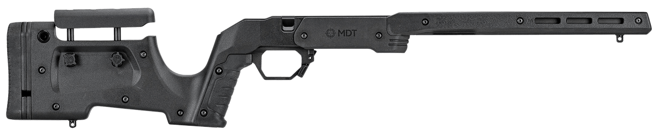 Mdt Sporting Goods Inc 105524BLK XRS Chassis Black Aluminum Core with Polymer Panels, Adj. Cheekrest, M-LOK Forend, Interchangeable Grips, Fits Tikka T1X