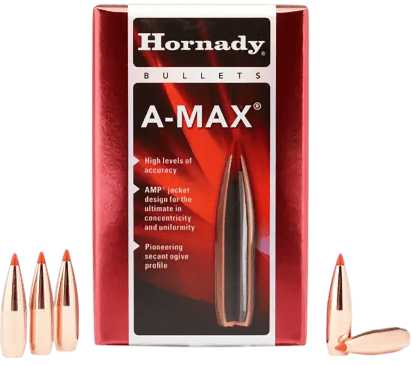 Hornady 30502 A-MAX  30 Cal .308 168 gr A Max 100 Per Box/ 15 Case