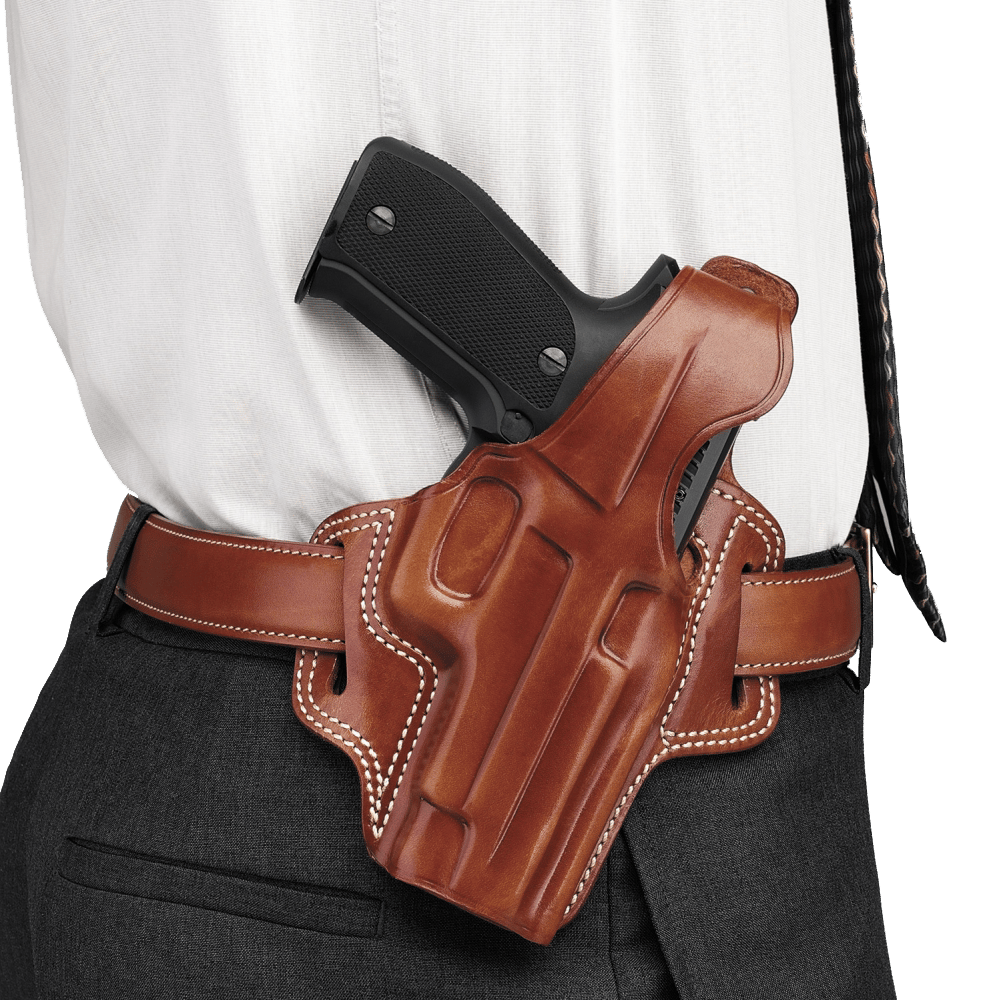 Galco FL114 Fletch  OWB Tan Leather Belt Slide Fits S&W K Frame Fits Ruger Security-Six Right Hand