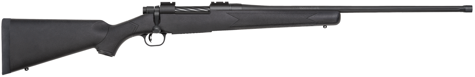 Mossberg 28118 Patriot  Full Size 300 Win Mag 3+1 24" Matte Blued Fluted Threaded Barrel, Drilled & Tapped Matte Blued Stainless Steel Receiver, Black Fixed Synthetic Stock, Right Hand