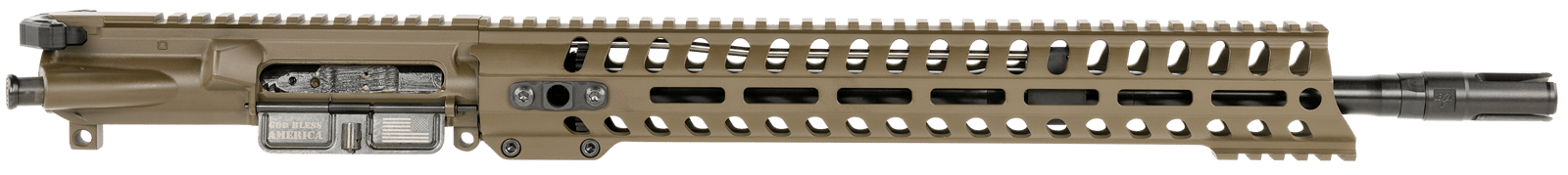 Patriot Ordnance Factory  Minuteman Complete Upper 5.56x45mm NATO 16.50" Black Nitride Barrel Aluminum Patriot Brown Receiver 14.50" M-LOK Handguard Lo Pro DI Gas Block (Mid Length)