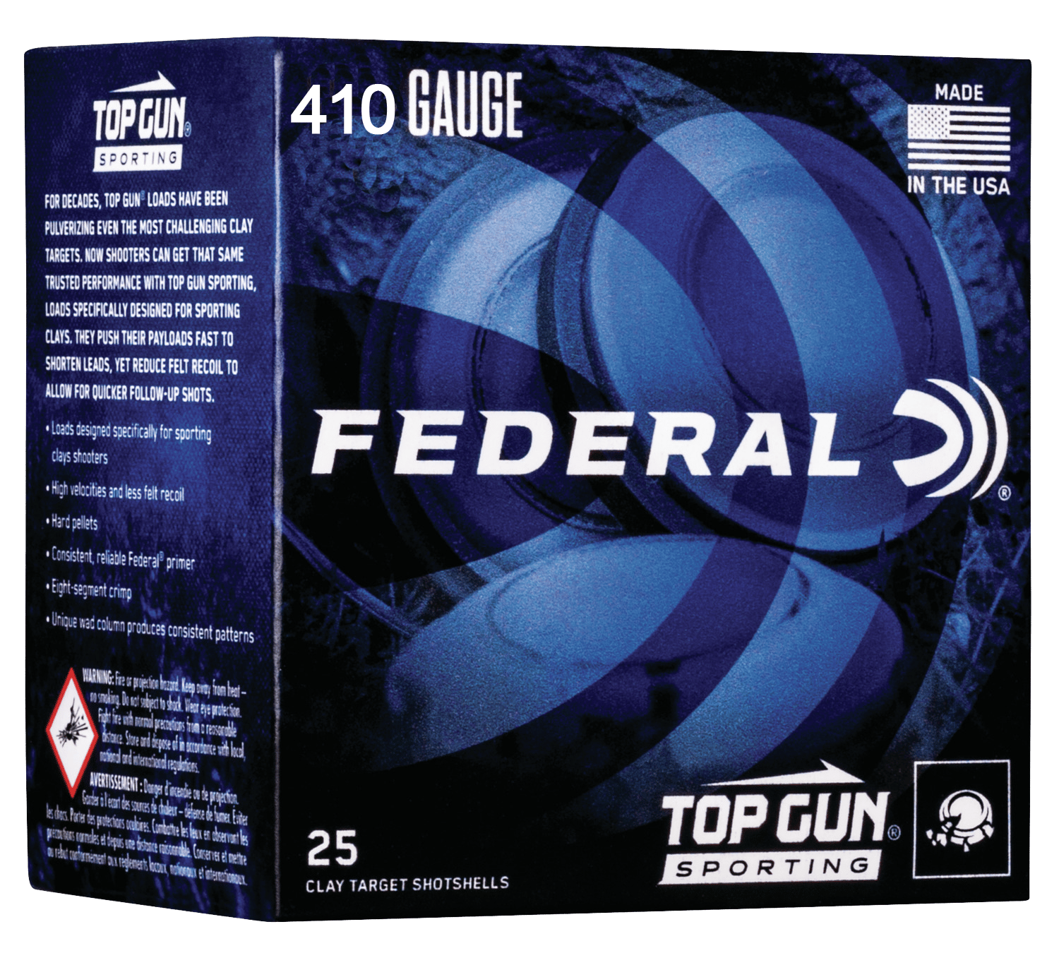 Federal TGS412149 Top Gun  410Gauge 2.50" 1/2oz 9Shot 25 Per Box/10 Case