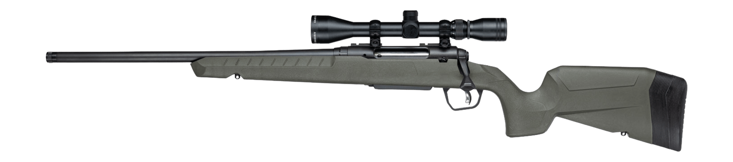 Savage Arms 33192 Axis 2 XP 25-06 Rem 4+1 20" Matte Black Carbon Steel Threaded Barrel & Drilled & Tapped Receiver, OD Green Synthetic Fixed w/Pistol Grip Stock, 3-9x40mm Duplex Scope, Left Hand