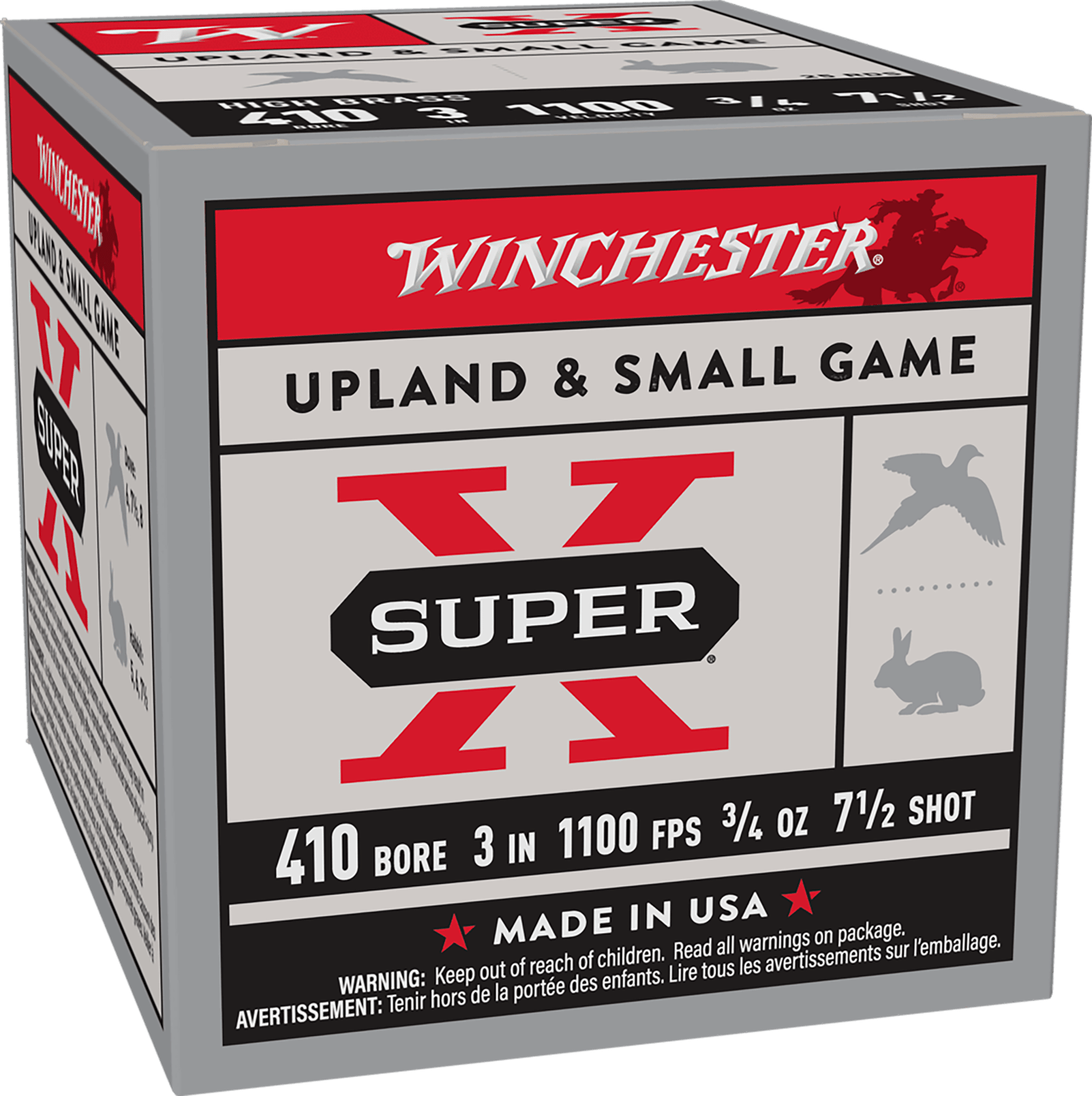 Winchester Ammo X413H7 Super X Heavy Game Load High Brass 410Gauge 3" 3/4oz 7.5Shot 25 Per Box/10 Case