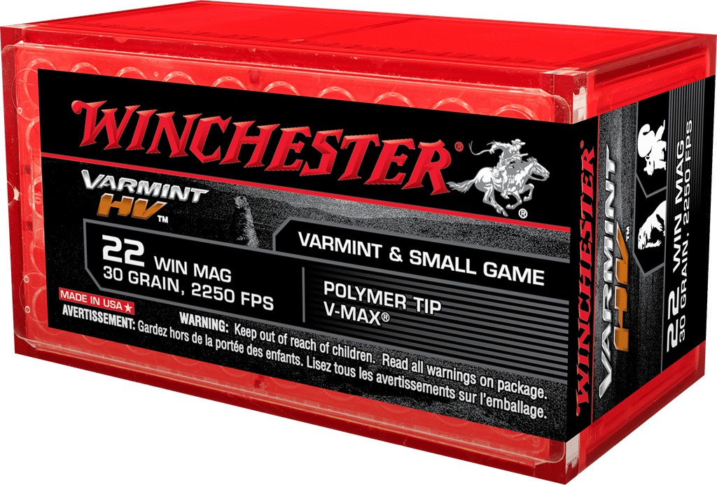 Winchester Ammo S22M2PT Varmint HV  22WMR 30gr Hornady V Max 50 Per Box/20 Case