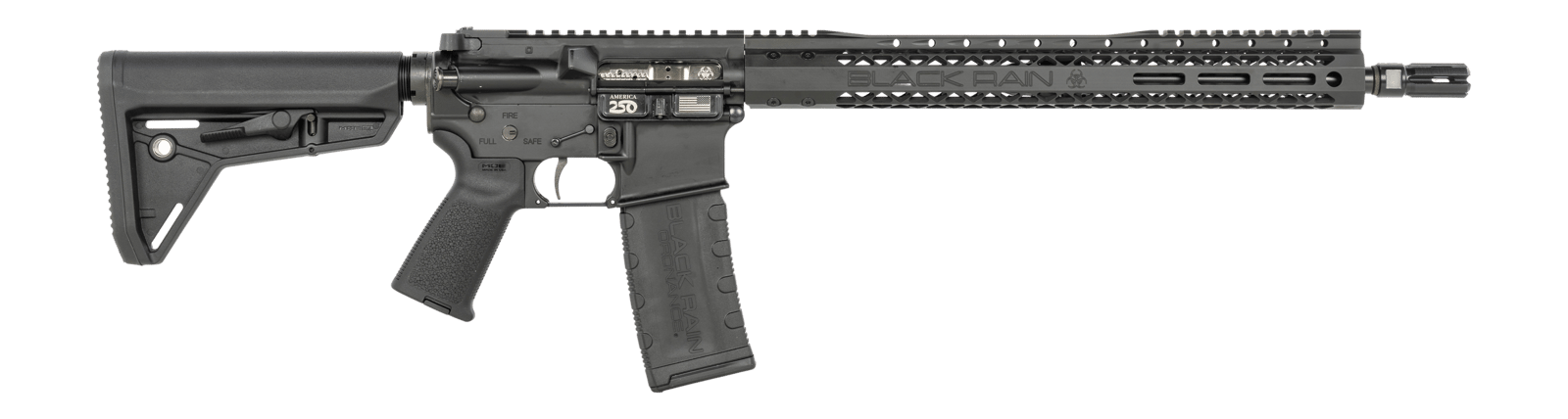 Black Rain Ordnance SSP300BLKABLK SSP  300 Blackout 30+1 16" Black Nitride Threaded Barrel, Black Armor Cerakote Aluminum Receiver w/Picatinny Rail, Magpul MOE SL Black Polymer Stock, Black Magpul Gri