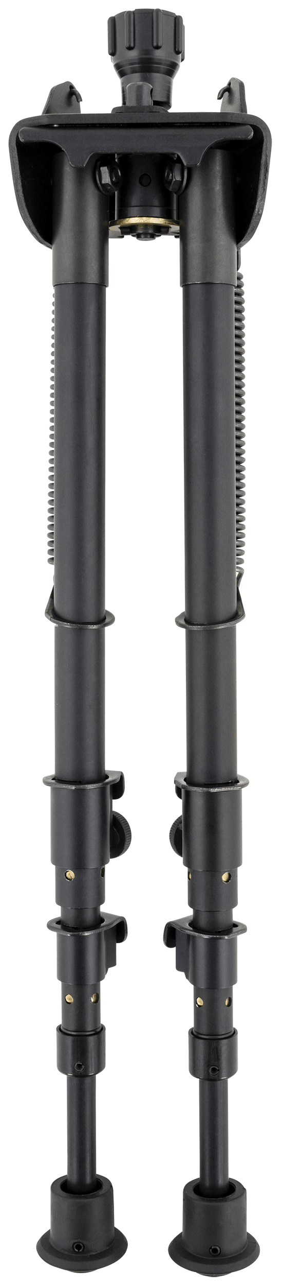 Harris Bipods S-25CP Swivel 25C Picatinny, 13.50-27", Black Steel/Aluminum, Rubber Feet