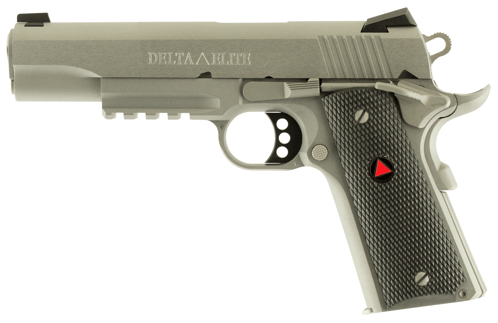 Colt Mfg O2020RG Delta Elite  10mm Auto 8+1 5" Steel Barrel, Stainless Steel Serrated Slide & Frame w/Picatinny Rail, Black Polymer w/Delta Medallions Grips, Ambidextrous