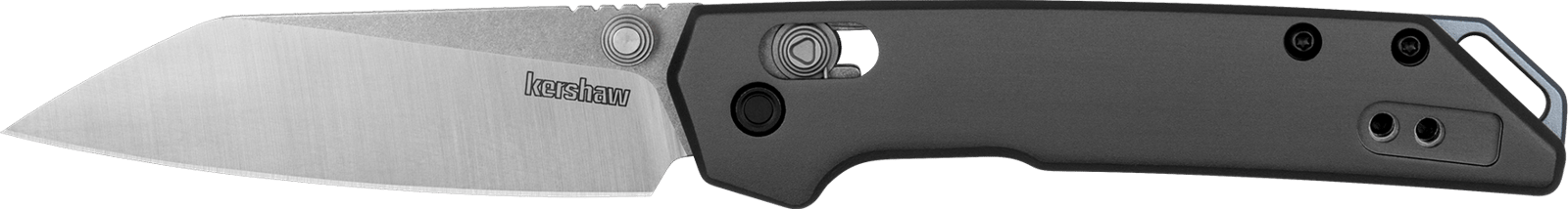 Kershaw 2051R Iridium Mini 3" Folding Reverse Tanto Plain Stonewashed D2 Steel Blade, Gray Anodized Aluminum Handle