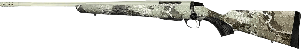 Tikka JRTXVW47124 T3x Lite 7mm PRC 3+1 24.40" Midnight Bronze Cerakote Fluted Threaded Barrel & Drilled & Tapped Receiver, Veil Wideland Fixed Synthetic Stock, Left Hand