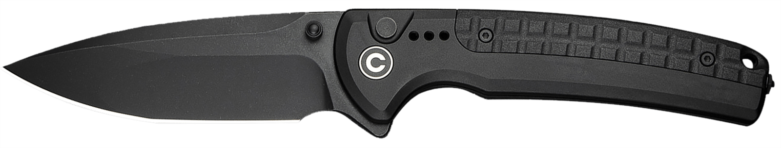 Civivi Knives C22025D-1 Sentinel Strike II 3.70" Folding Plain Black Stonewashed Nitro-V Steel Blade, Black Textured FRN Handle