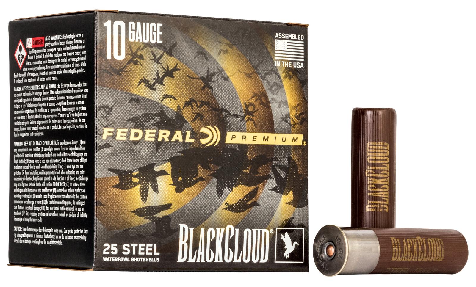 Federal PWBX107BB Black Cloud FS 10Gauge 3.50" 1 5/8oz BBShot 25 Per Box/10 Case