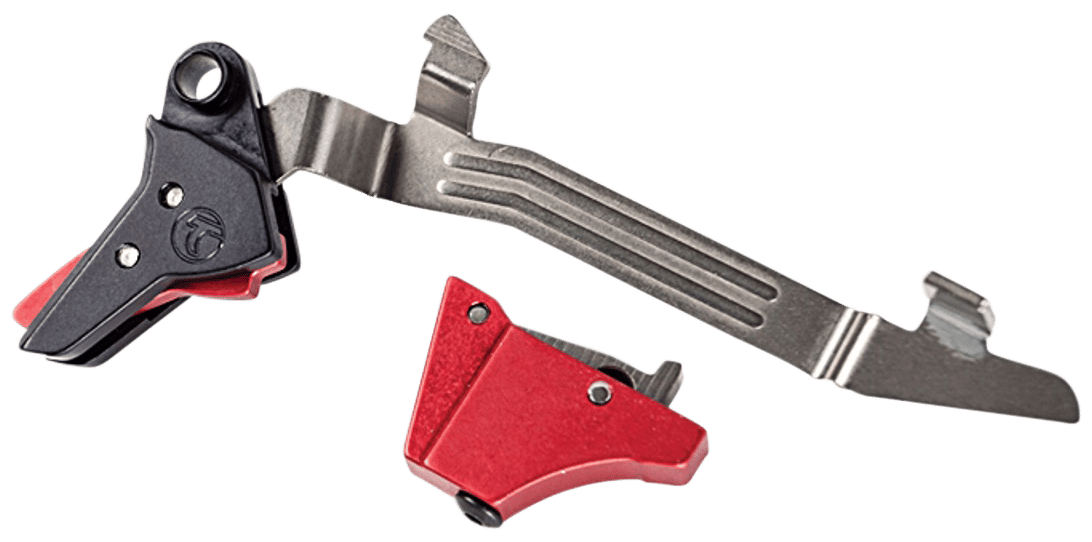 Timney Triggers ALPHAGLOCK34LRGRED Alpha Competition 45 ACP/10mm Auto, Red Straight Trigger, Compatible w/Glock Gen3-4