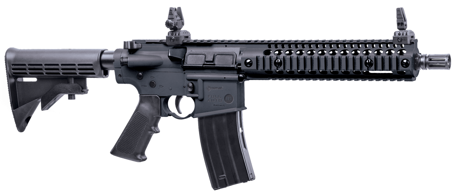 Crosman CFAR1B Full Auto R1 Air Rifle CO2 177 25rd Shot Black Black Receiver Black 6 Position Stock
