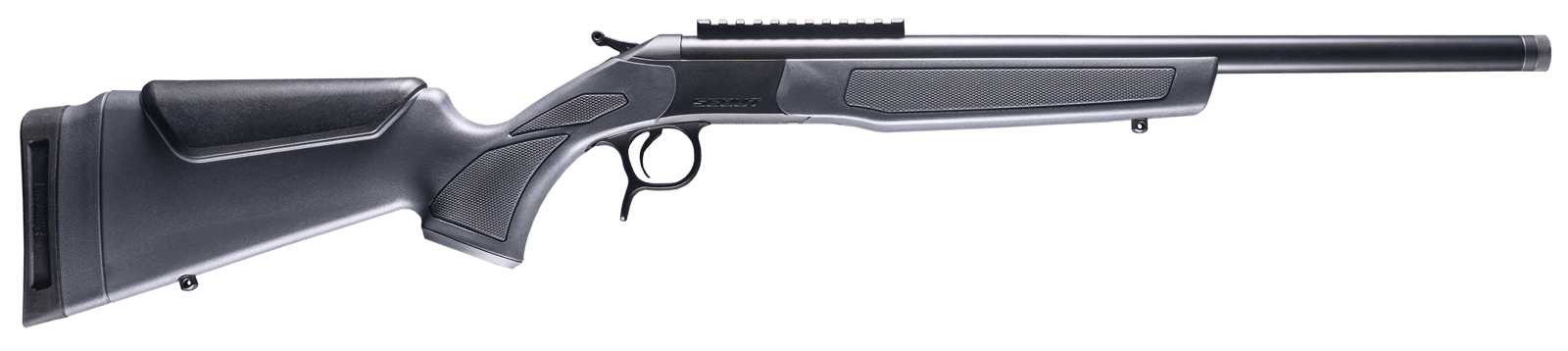 CVA CR4439 Scout  35 Whelen 1rd 22" Blued Threaded Barrel, Blued Picatinny Rail Receiver, Stealth Gray Fixed Synthetic Stock