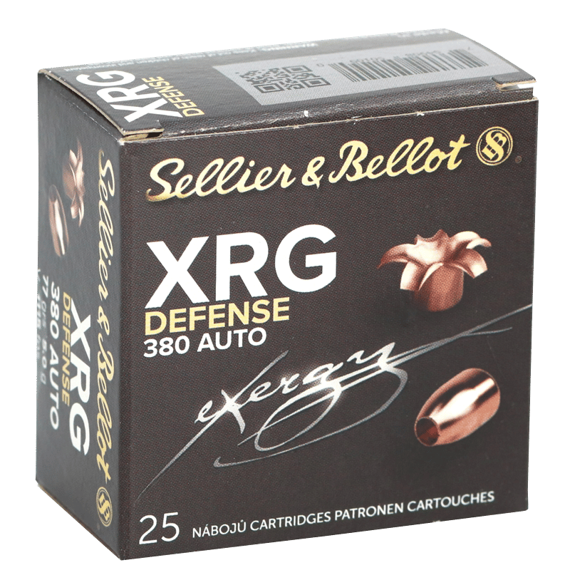 Sellier & Bellot SB380XA XRG Defense 380 ACP 77gr Solid Copper Hollow Point 25 Per Box/40 Case