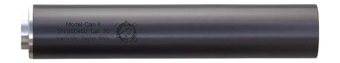 INLAND I-CAN II 7.5" Stainless Steel Black Ceramic 5.56 Suppressor, 1/2x28 direct thread base