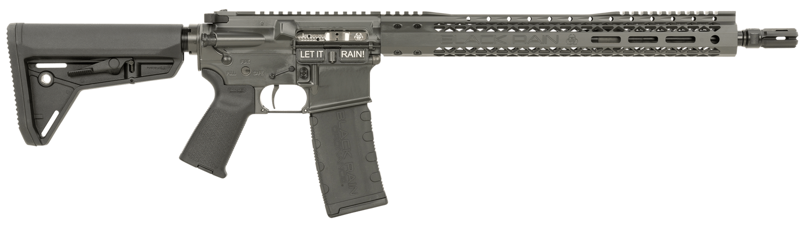 Black Rain Ordnance BROSSPSMK Spec 15+ SSP 5.56x45mm NATO 30+1 16", Smoke, 15" Slim M-LOK, Magpul Grip/Carbine Stock