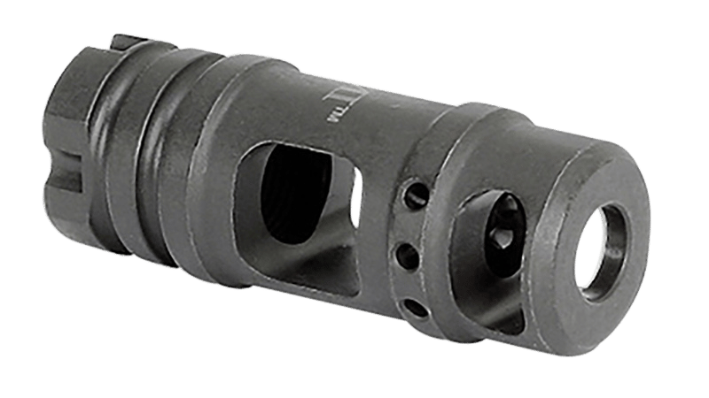 Midwest Industries MIMB6 Muzzle Brake  Black Phosphate Steel with M14x1 LH Threads for 30 Cal AK-Platform