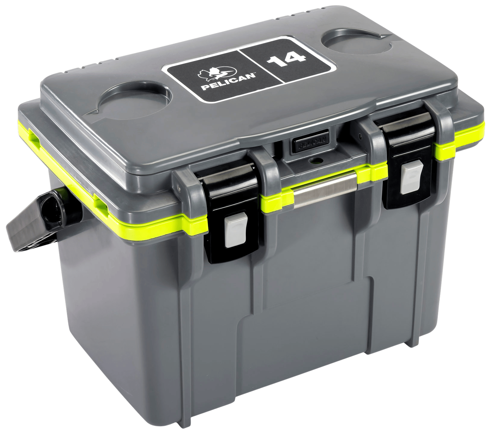 PELICAN 14Q-1-DKGRYEGRN 14QT ELITE COOLER GRY/GRN