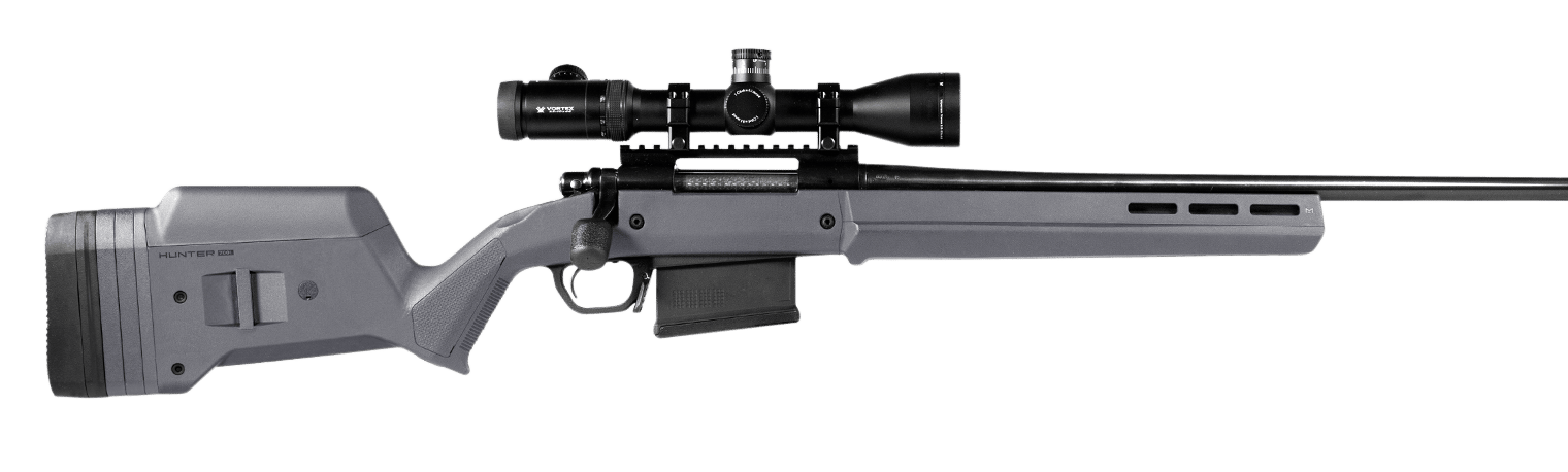 Magpul MAG483-GRY Hunter 700 Stock Fixed with Aluminum Bedding & Adjustable Comb Stealth Gray Synthetic for Remington 700 LA