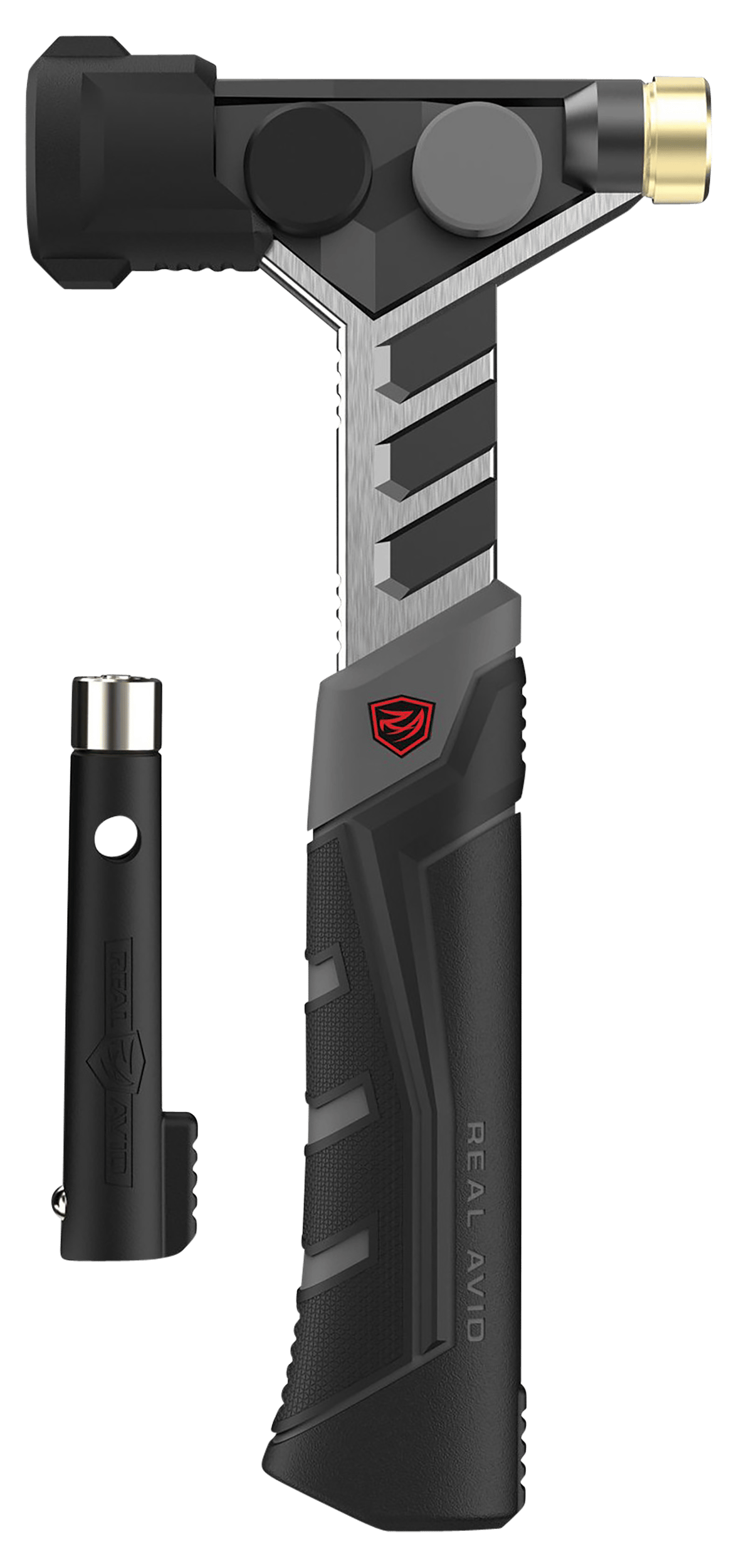 Real Avid AVARMHAM Armorer's Hammer Black/Stainless, Features Magnetic Pin Starter & Interchangeable Heads, Includes Roll-Pin Punch Starter