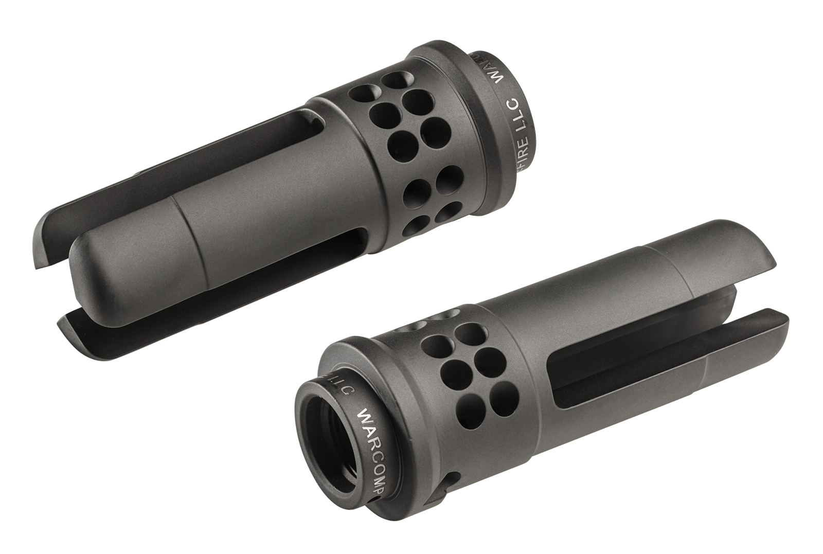 SureFire WARCOMP5561228 Warcomp QD Flash Hider 22 Cal (5.56mm) 1/2"-28 tpi, Open Tine 3-Prong, Ported Black Stainless Steel for AR/M4-Platform (SOCOM Suppressor Compatible)