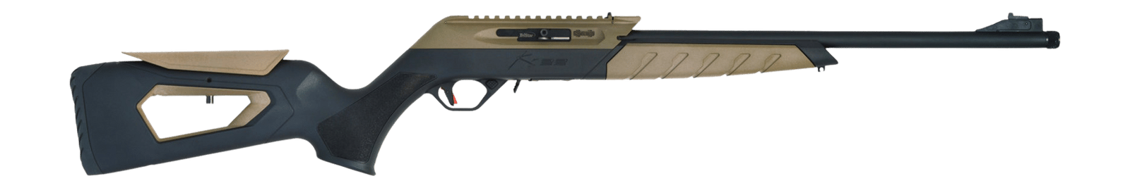 TriStar 60005 KR22  22 LR 10+1 18.60" Black Barrel, Picatinny Rail Receiver, Black/FDE Skeletonized w/Adj Comb Polymer Stock
