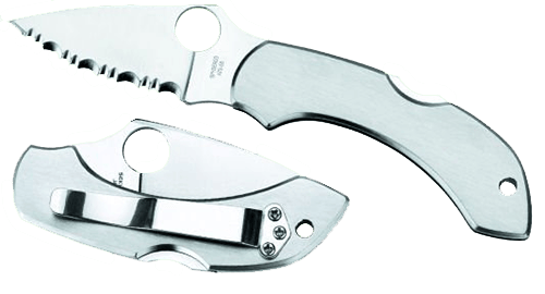 Spyderco C28P Dragonfly 2  2.31" Folding Clip Point Serrated VG-10 SS Blade Stainless Steel Handle Includes Pocket Clip