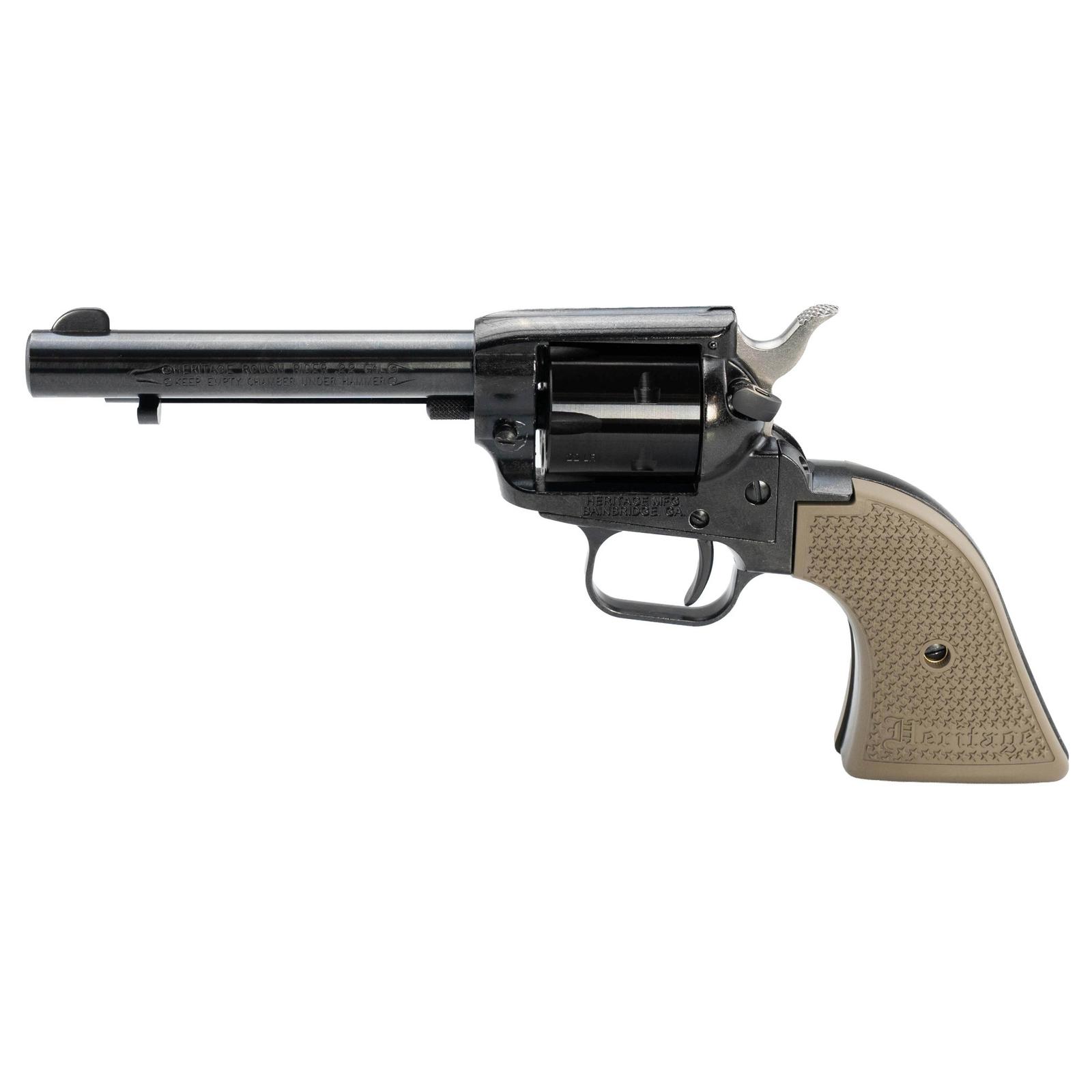 HERITAGE 22LR 4.75" 6RD BLK/FDE GRIP