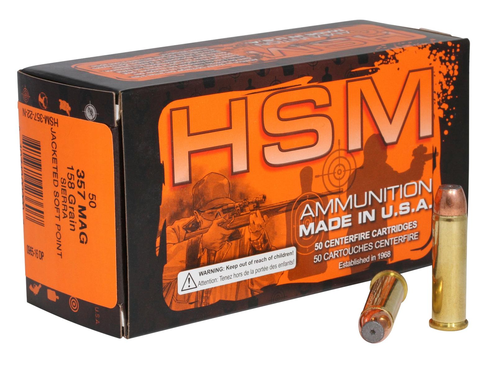 HSM 35722N Pro Pistol  357 Mag 158 gr Jacketed Soft Point 50 Per Box/ 10 Case