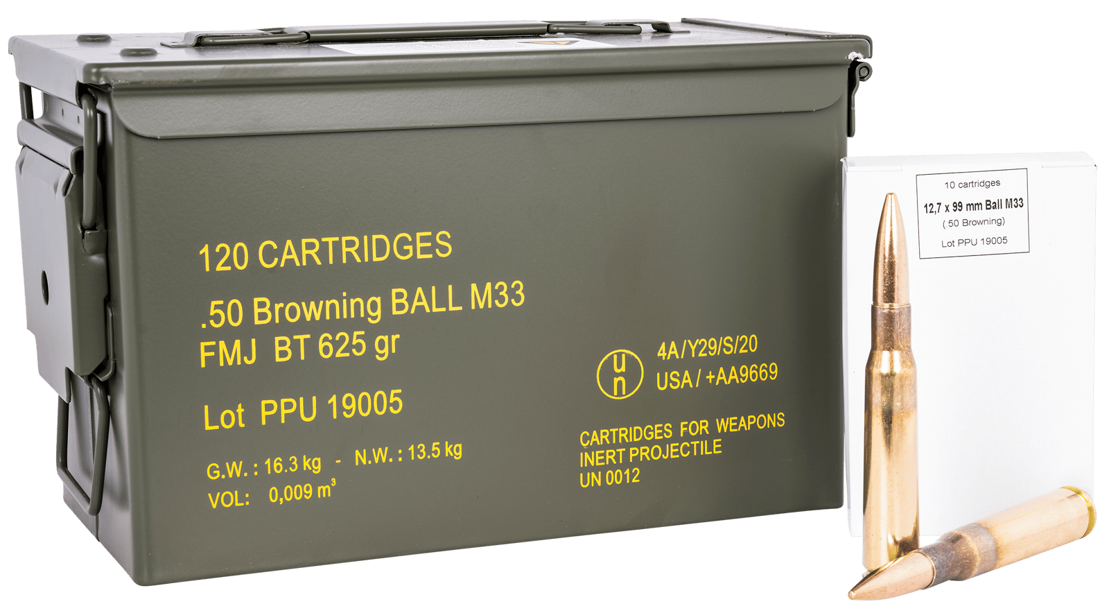 PPU PPRM50M Rangemaster  50BMG 625gr Full Metal Jacket/ 120rds *Sold by Case *Includes Metal Can