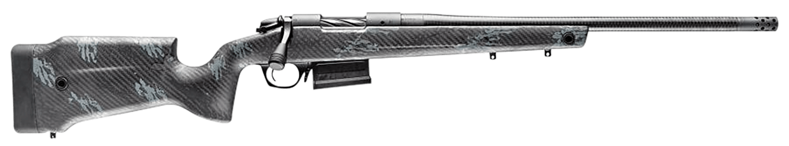 Bergara Rifles B14S752CF B-14 Crest 6.5 Creedmoor 5+1 20" Sniper Gray Cerakote #5 Contour Threaded Barrel, Sniper Gray Cerakote Steel Receiver, Black & Gray Sponge Fixed Carbon Fiber Stock